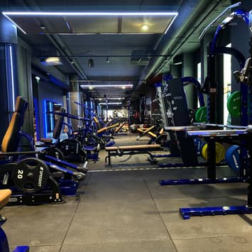 Bereich mit Geräten für effektives Muskeltraining Muskeltrainingsgeräte