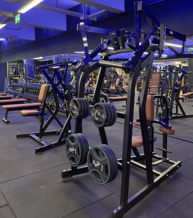 Hantelscheibenständer im Fitnessstudio
